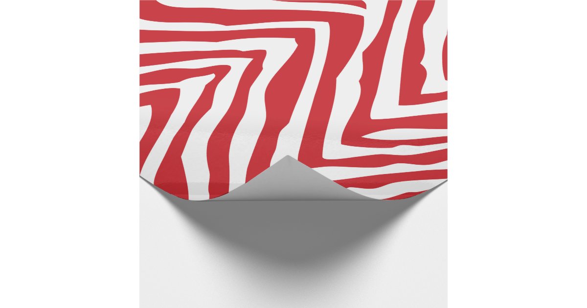 Red and White Zebra Stripes Animal Print Wrapping Paper Zazzle