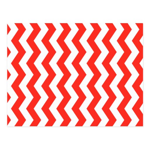 Red and White Zig Zag Postcard Zazzle
