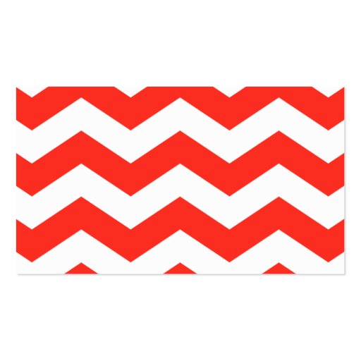 Red and White Zig Zags Business Card Templates (front side)