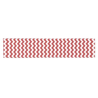 Red and White Zigzag Table Runner Short Table Runner