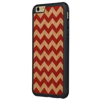 Red and White Zigzag Carved® Cherry iPhone 6 Plus Bumper Case