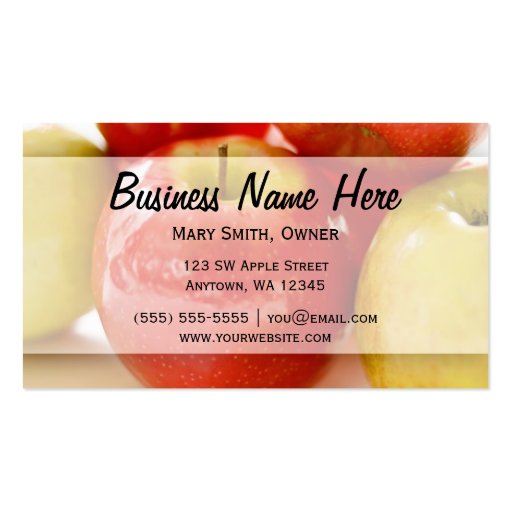 Red and Yellow Apples Business Cards (front side)