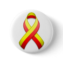 Red and Yellow Awareness Ribbon Button by jamieco Red and Yellow Awareness Ribbon Button