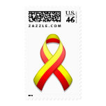 Red and Yellow Awareness Ribbon Postage postage
