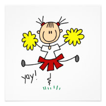 Red and Yellow Cheerleader T-shirts and GIfts Announcement