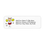 Red and Yellow Cheerleader T-shirts and GIfts Return Address Labels