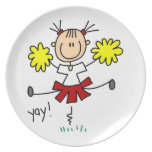 Red and Yellow Cheerleader T-shirts and GIfts Dinner Plates