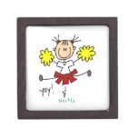 Red and Yellow Cheerleader T-shirts and GIfts Premium Keepsake Boxes