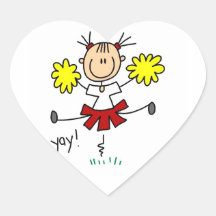 Red and Yellow Cheerleader T-shirts and GIfts Stickers
