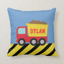 Red and Yellow Dump Truck, For Kids Throw Pillow