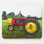 Red and Yellow Farm Tractor Mousepad