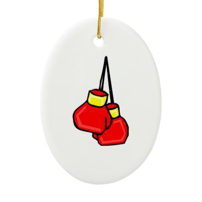red and yellow hanging boxing gloves Ornaments