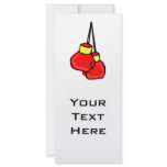 red and yellow hanging boxing gloves rack card design