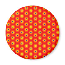 Red and Yellow Honeycomb Pattern Magnet magnets