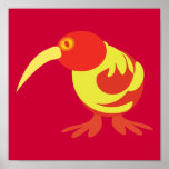 Red and yellow Kiwi Print