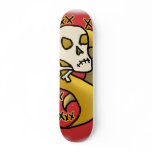 Red and Yellow Skull Skate deck