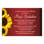 Red and Yellow Sunflower Graduation Invitation