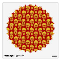 Red and Yellow Zombie Apocalypse Pattern Room Decals