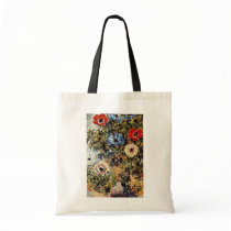 Red Anemones, Claude Monet flowers Bags