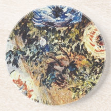 Red Anemones, Claude Monet flowers Drink Coasters