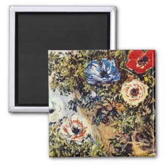 Red Anemones, Claude Monet flowers magnet