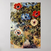 Red Anemones, Claude Monet flowers Posters