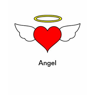 Red Angel Heart (Wings & Halo) zazzle_shirt