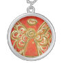 Red Angel Wings Silver Necklace