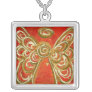 Red Angel Wings Silver Necklace