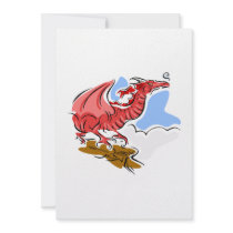 Red Angry Dragon Custom Invitations