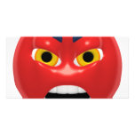 red angry smiley photo card template