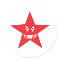 red angry star face smile stickers by Tomaniac red angry star face smile stickers