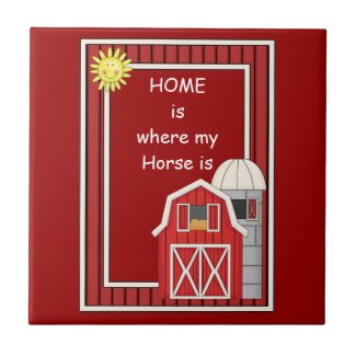 Red Animal Barn and Grain Silo - Horse Lover zazzle_tile