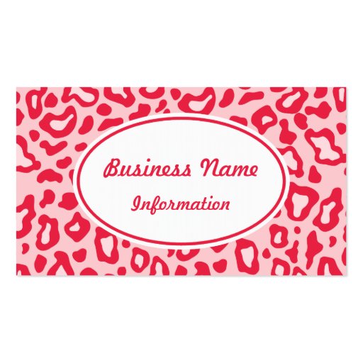 Red Animal Print Business Card (front side)