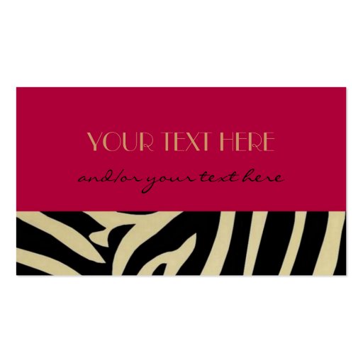 Red Animal Print Business Card Template (front side)