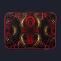 Red Ankh Goddess Fractal Art Macbook Air Sleeve rickshaw sleeves