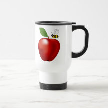 Red Apple and Bee Mug