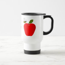 Red Apple and Bee Mugs