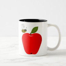 Red Apple and Honey Bee Coffee Mug