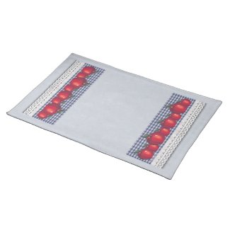 Red Apple Blue Plaid Placemats