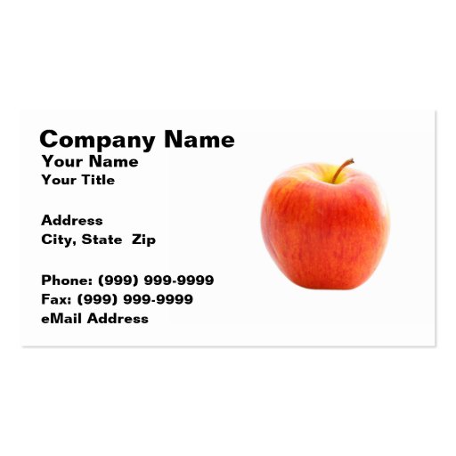 Red Apple Business Card Templates (front side)