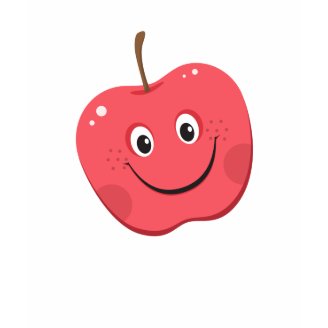 Red apple cartoon character t-shirts