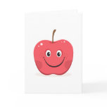Red apple cartoon greeting card
