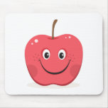 Red apple cartoon mousepad