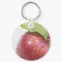 Red Apple Green Leaf keychains