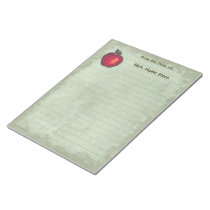 Red Apple Green Lined Scratch Pad