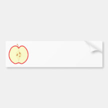 Red Apple Half. Bumper Sticker