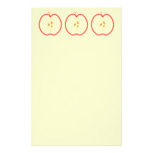 Red Apple Half. Custom Stationery