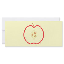 Red Apple Half, on cream background. Full Color Rack Card