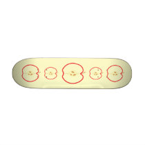 Red Apple Half, on cream background. Skateboards